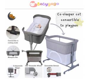 4in1 Co-sleeper Baby Cot Convertible to Playpen
