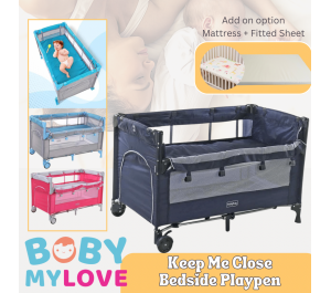 Baby Bedside Playpen 2in1 Co-sleeper Cot Crib
