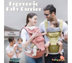￼Aiebao Baby Carrier w Hip Seat Convertible Ergonomic Carrier
