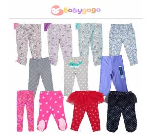 Baby ￼Girls Legging Long Pants 3pcs Set Random Design