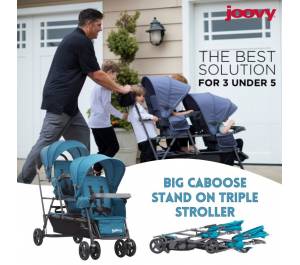 Joovy Big Caboose Graphite Stand On Triple Stroller