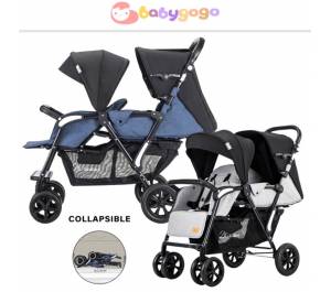 ￼Twin Baby Stroller Foldable Lightweight Baby Pram