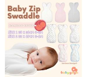 ￼(0 to 6mobths) Baby Swaddle Bamboo Sleeping Bag Swaddle Zip Sleep Bag Newborn Swaddle