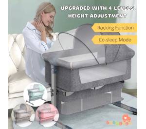 ￼Upgraded XYT Cot Co-sleeper Baby Rocking Cot Newborn Sleeping Bed Crib Bassinet